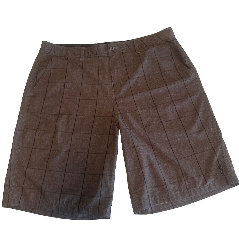 Men’s Trinity BLACK & GRAY Plaid Hybrid Shorts Size 40